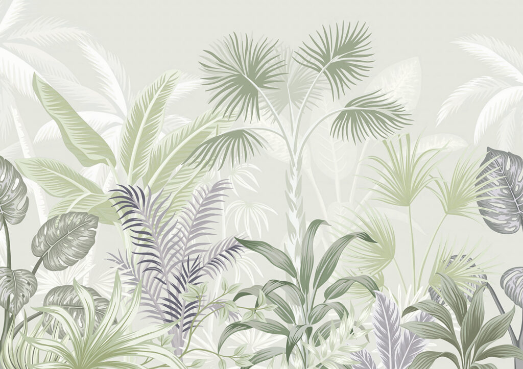 Um grupo de plantas com folhas Um grupo de plantas com folhas