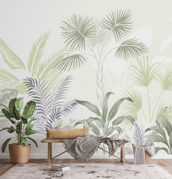 Um grupo de plantas com folhas Um grupo de plantas com folhas