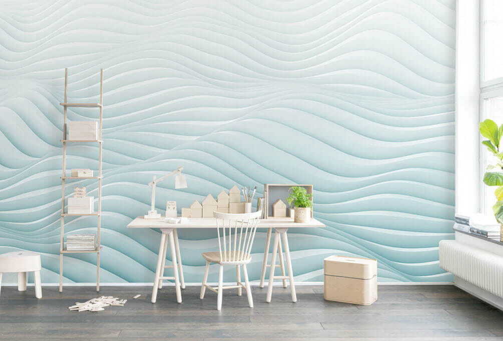 Padrão ondulado branco e azul u06882piw1m - Padrão ondulado branco e azul - tegory