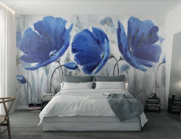 Pintura de flores azuis Pintura de flores azuis