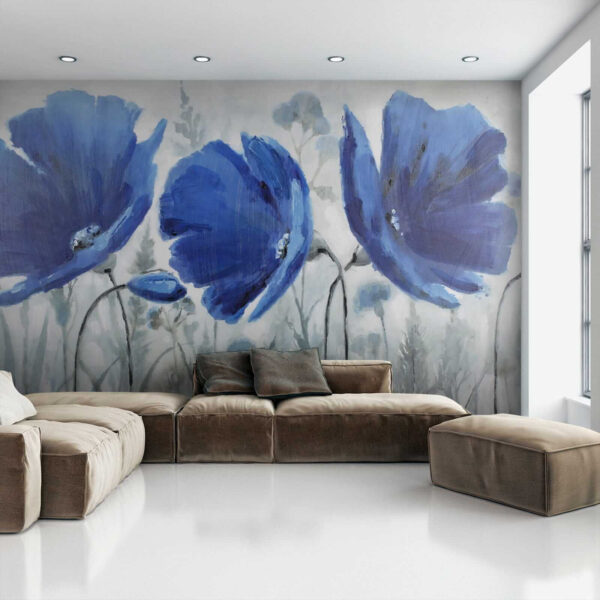 Pintura de flores azuis Pintura de flores azuis