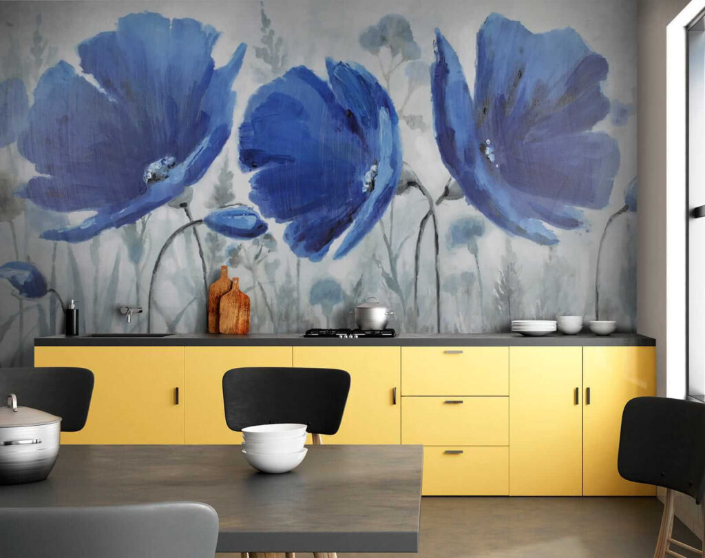 Painting of blue flowers Painting of blue flowers