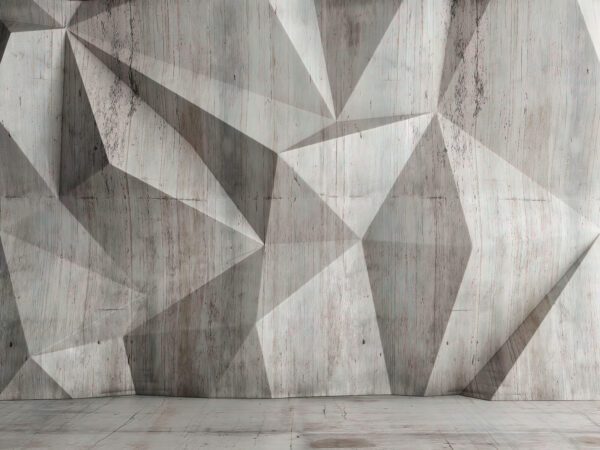 Um muro de betão com um padrão triangular Um muro de betão com um padrão triangular