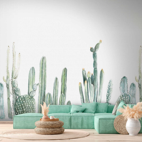 Grupo de cactos sobre um fundo branco Grupo de cactos sobre um fundo branco