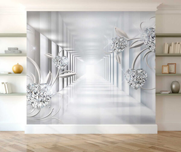 Corredor branco com diamantes e flores u07513pih1 600x506 - Corredor branco com diamantes e flores