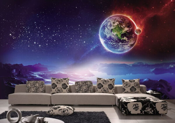 Planeta Terra e uma lua no espaço Planeta Terra e uma lua no espaço