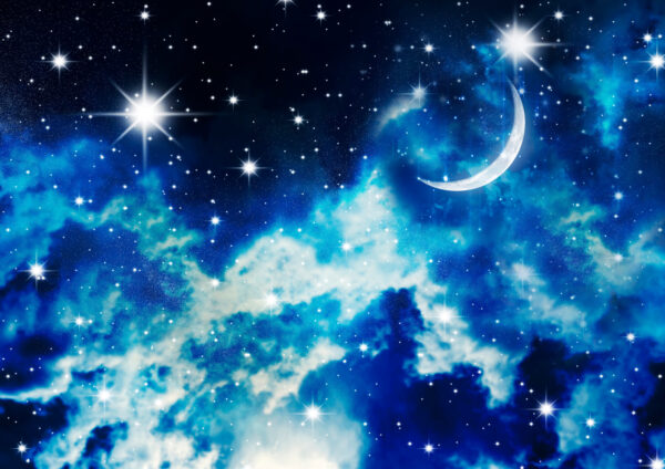 Lua e estrelas no céu Lua e estrelas no céu