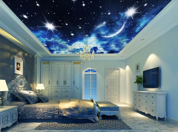 Lua e estrelas no céu Lua e estrelas no céu