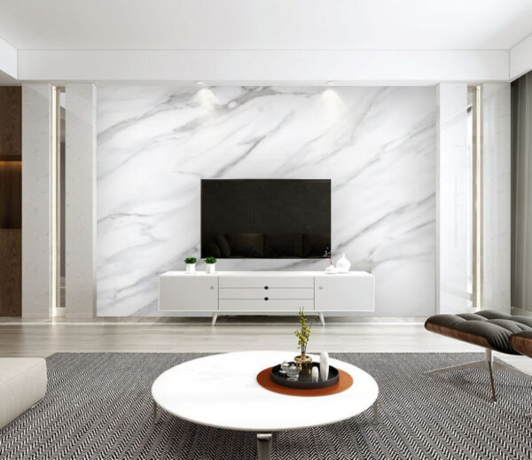 Superfície de mármore branco com veios pretos Superfície de mármore branco com veios pretos