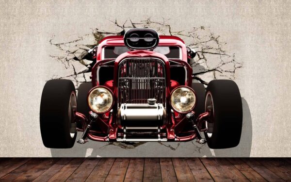 Carro vermelho com jantes pretas Carro vermelho com jantes pretas
