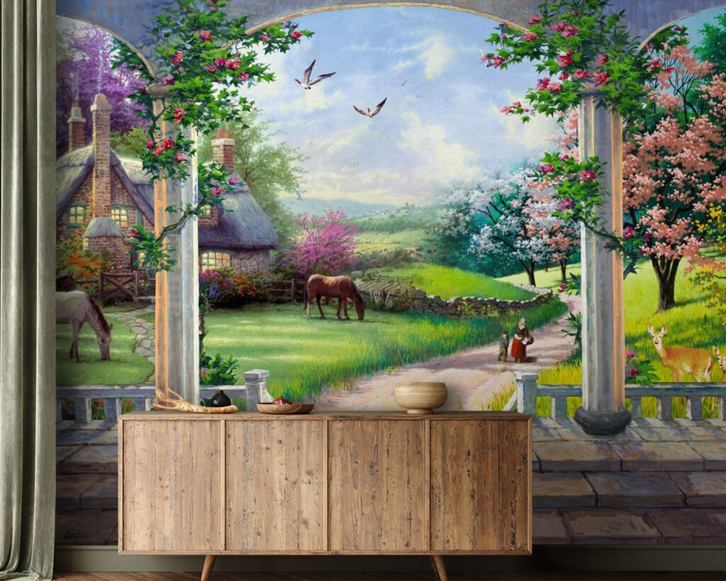 u09760pig21m 1024x819 - Pintura de uma paisagem com um cavalo e uma casa - tegory