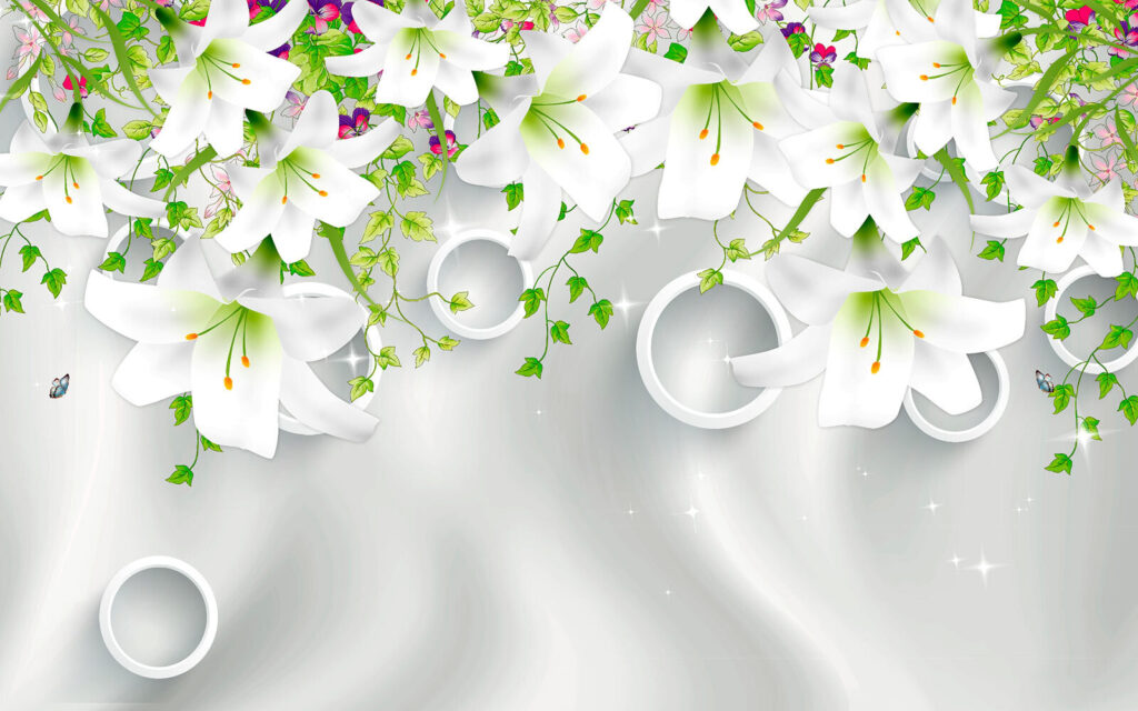Flores e anéis brancos Flores e anéis brancos
