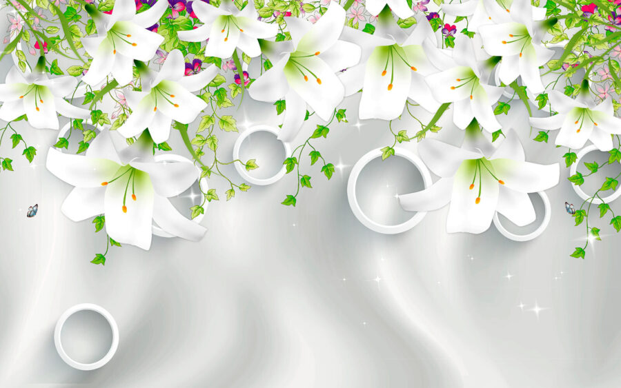 Flores e anéis brancos