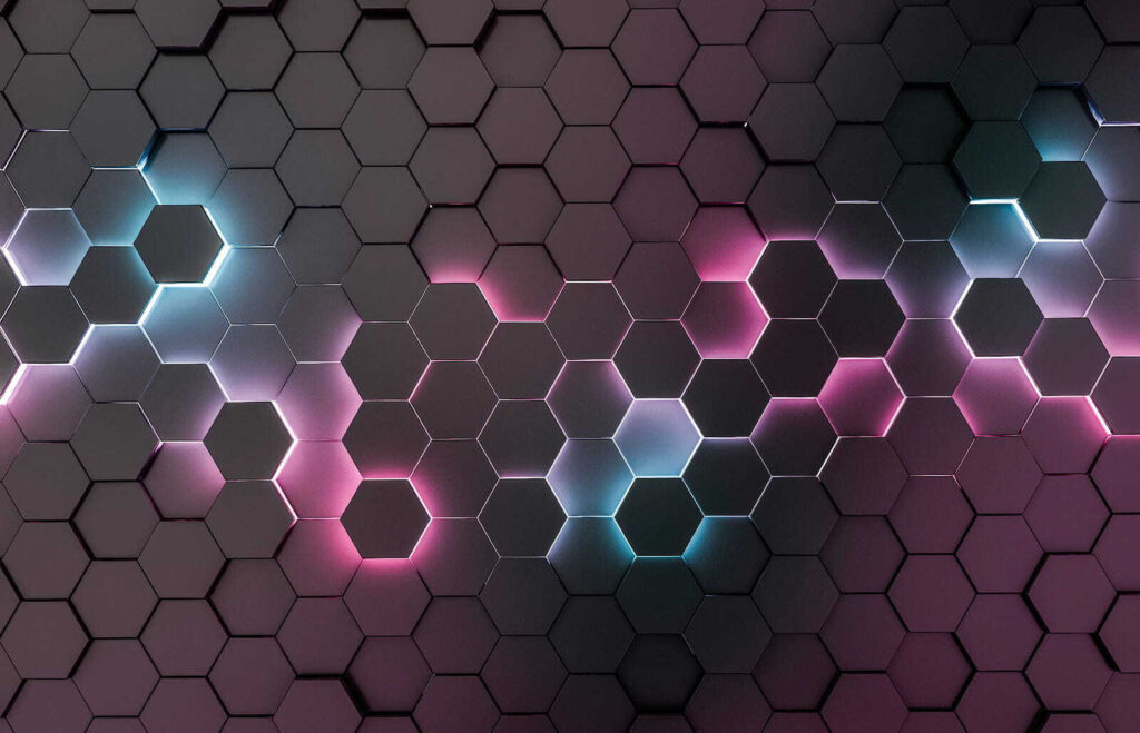 Grupo de hexágonos com cores diferentes Grupo de hexágonos com cores diferentes