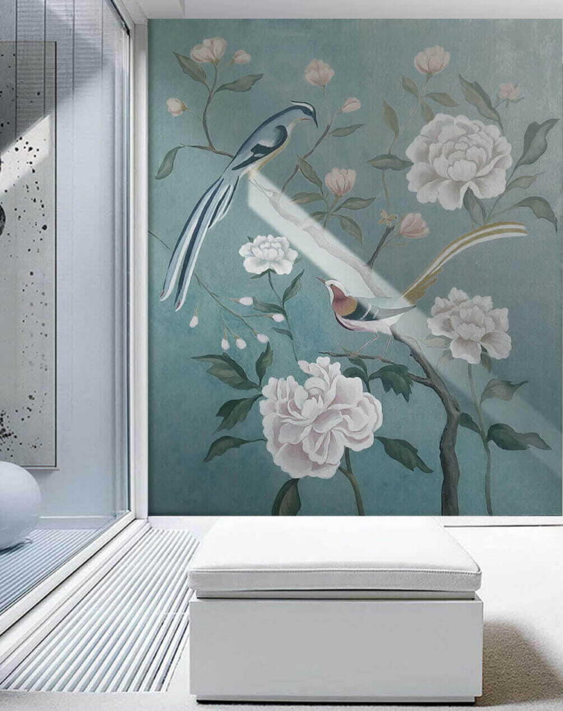 u14296pih1 812x1024 - Pintura de pássaros num ramo com flores - tegory