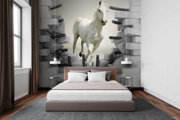 Cavalo a atravessar um muro Cavalo a atravessar um muro