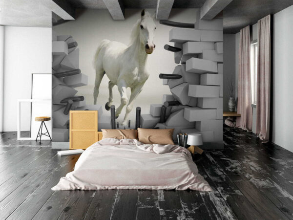 Cavalo a atravessar um muro Cavalo a atravessar um muro