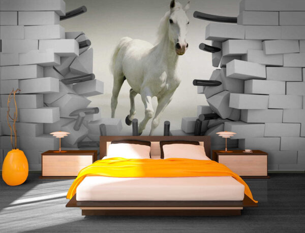 Cavalo a atravessar um muro Cavalo a atravessar um muro