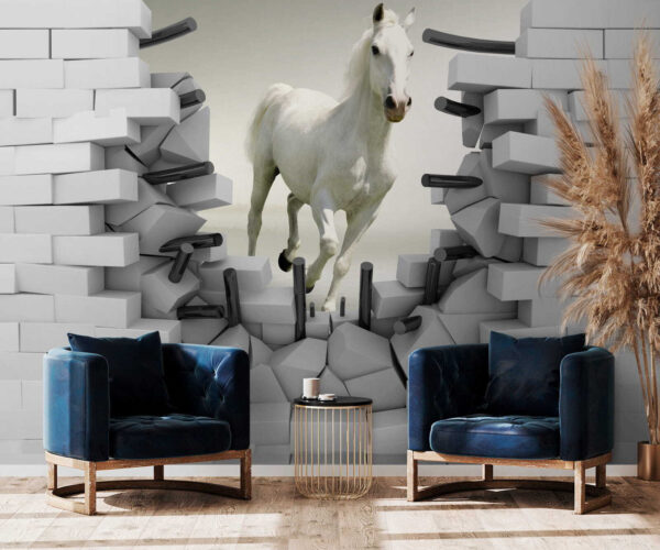 Cavalo a atravessar um muro Cavalo a atravessar um muro