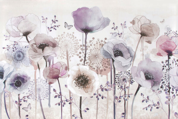 Pintura de flores e borboletas Pintura de flores e borboletas