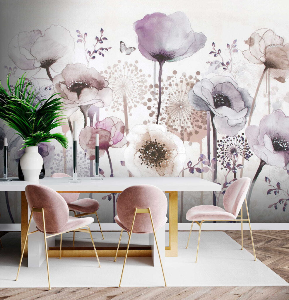 Painting of flowers and butterflies Painting of flowers and butterflies