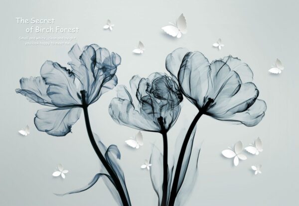 Imagem a preto e branco de flores Imagem a preto e branco de flores