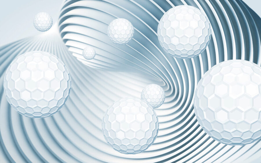 Bolas brancas em espiral