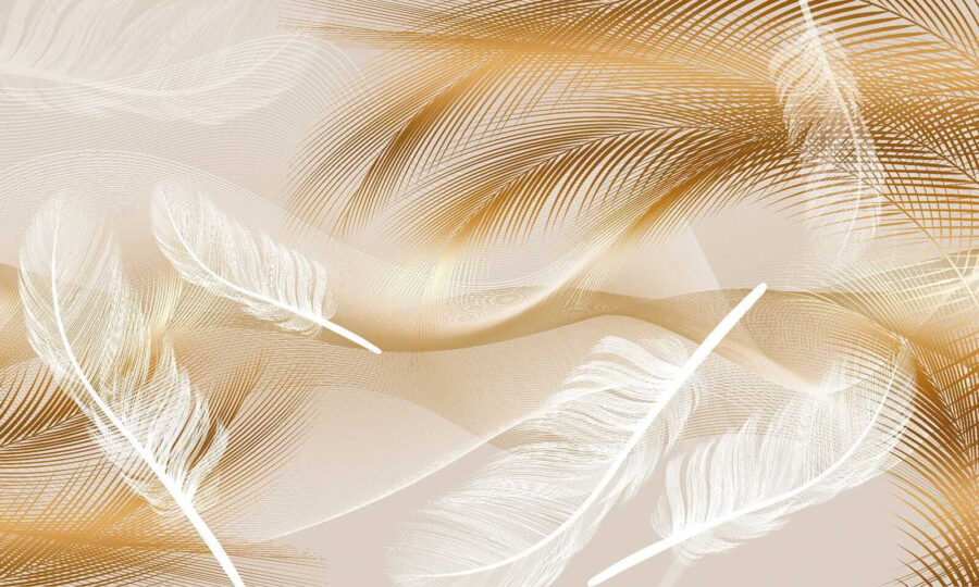 Penas elegantes em ondas suaves.