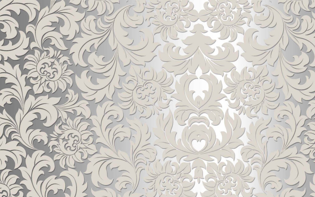 Padrão floral branco e cinzento Padrão floral branco e cinzento