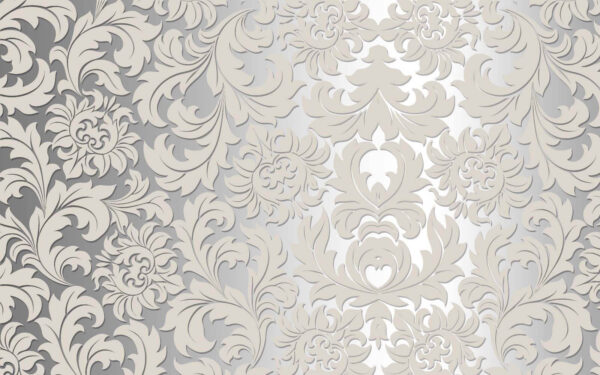 Padrão floral branco e cinzento Padrão floral branco e cinzento