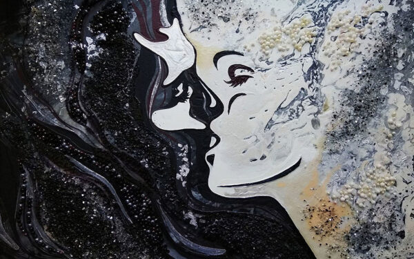 Pintura de um rosto de mulher’o Pintura de um rosto de mulher’o