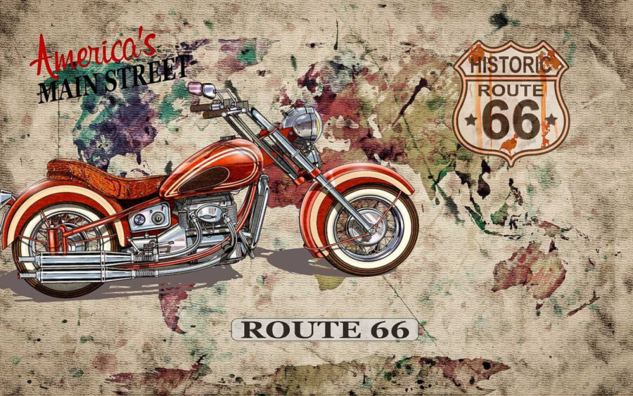 O motociclo num mapa