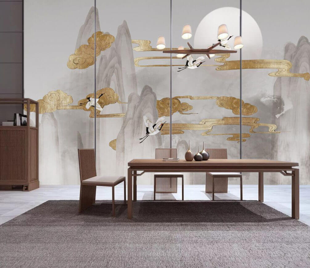 u16241piq1m - Pintura de pássaros a voar no céu - tegory