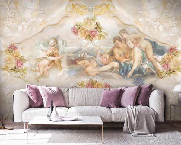 Pintura de anjos e flores Pintura de anjos e flores