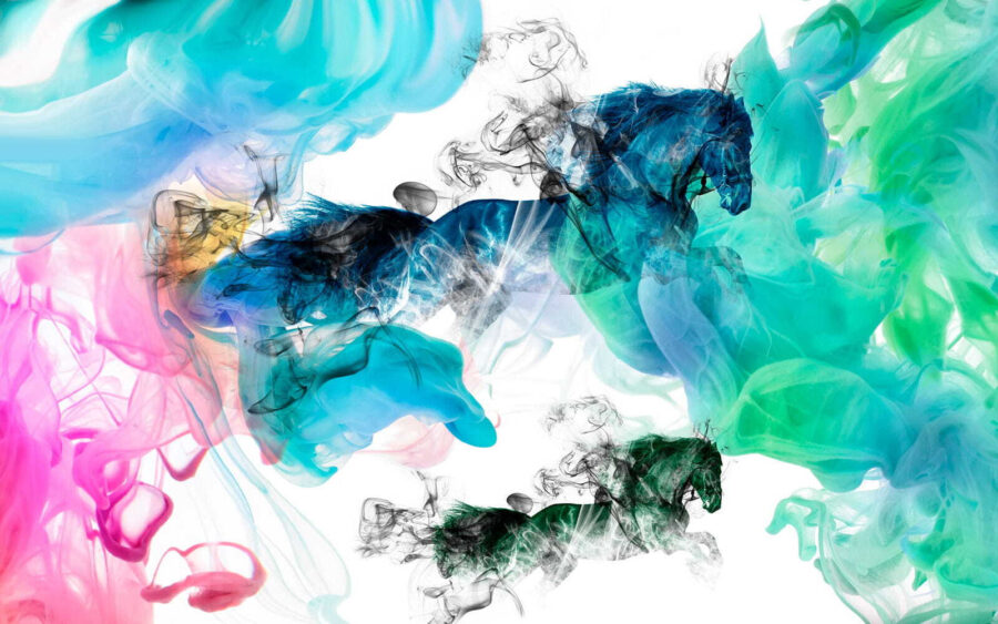 Papel de parede Cavalo em diferentes cores de fumo - Image 4