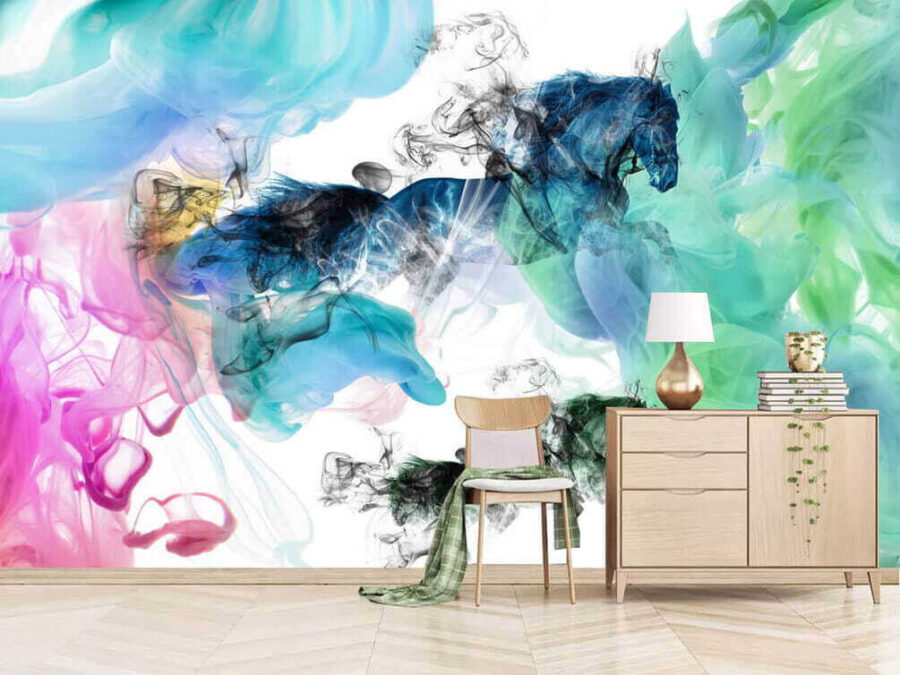 Papel de parede Cavalo em diferentes cores de fumo - Image 3