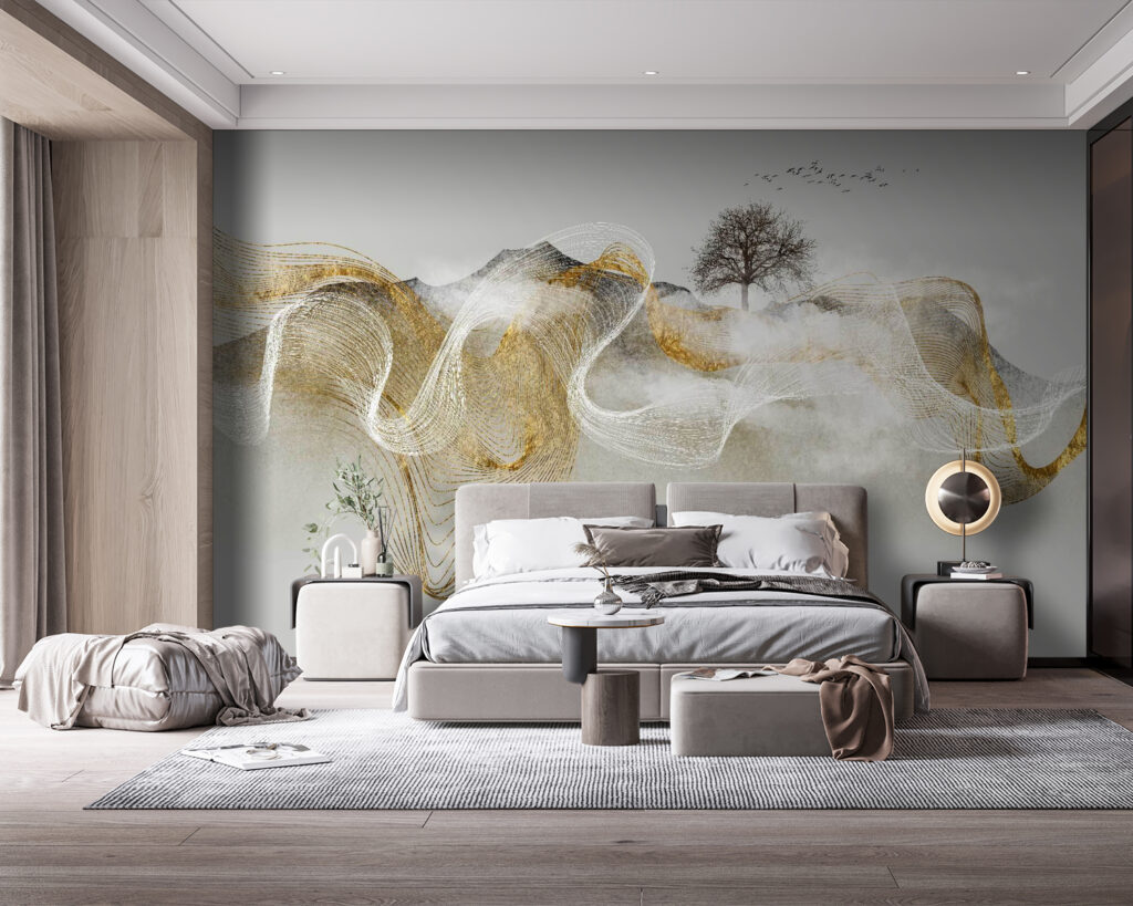 Painting of a tree and clouds Painting of a tree and clouds