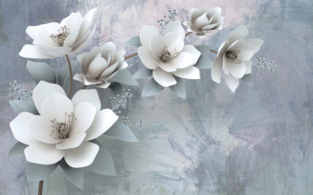 Flores brancas num ramo Flores brancas num ramo