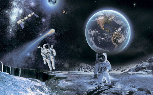 Astronauts on a moon Astronauts on a moon