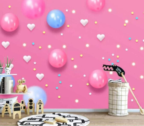 Fundo cor-de-rosa com balões brancos e azuis e estrelas Fundo cor-de-rosa com balões brancos e azuis e estrelas
