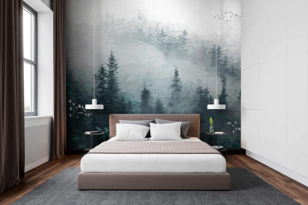 Floresta enevoada com pássaros a voar u23921pib1 1024x683 - Floresta enevoada com pássaros a voar - tegory