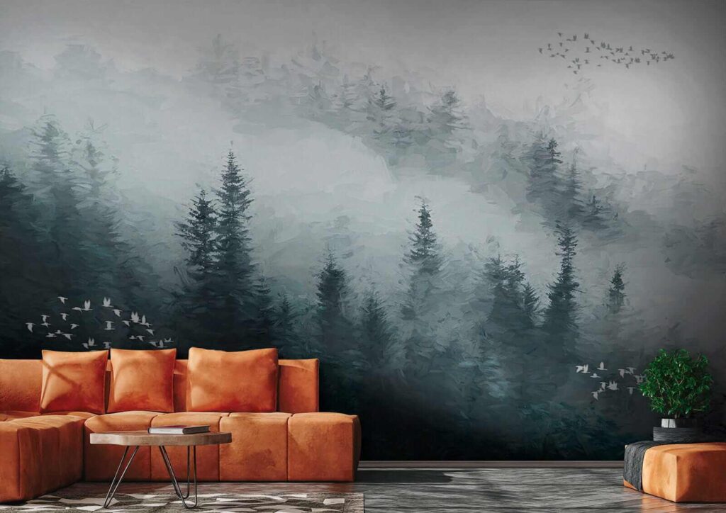Floresta enevoada com pássaros a voar u23921pig2 1024x724 - Floresta enevoada com pássaros a voar - tegory