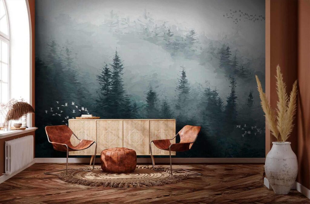 Floresta enevoada com pássaros a voar u23921pih1 1024x675 - Floresta enevoada com pássaros a voar - tegory