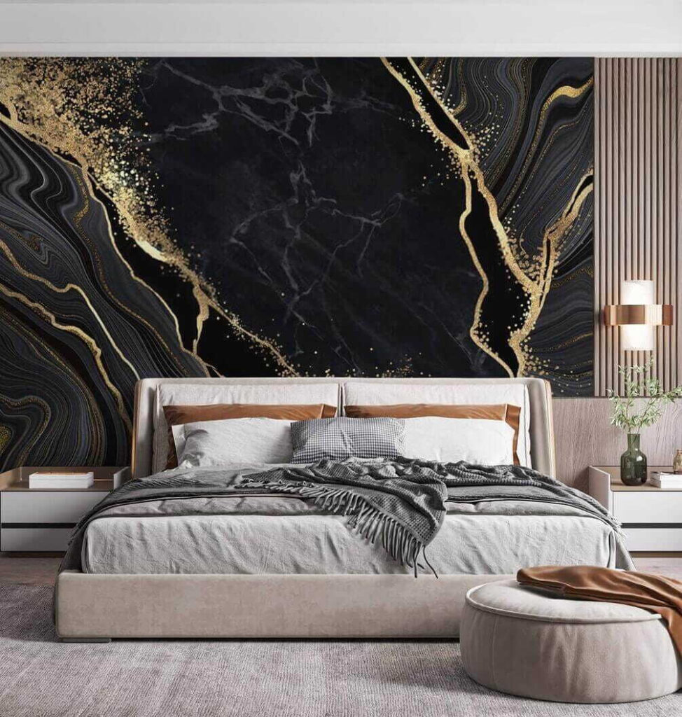Elegant swirls in midnight and shimmer Elegant swirls in midnight and shimmer