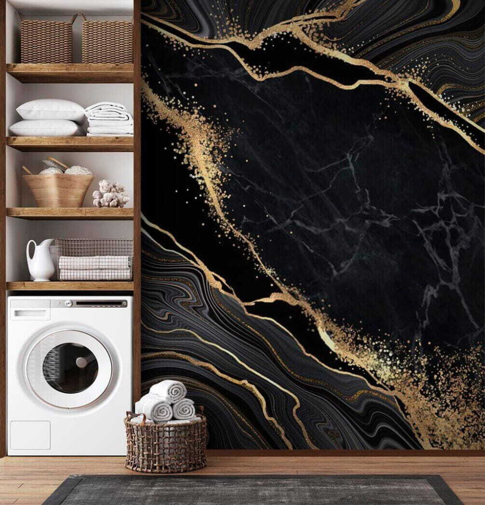 Elegant swirls in midnight and shimmer Elegant swirls in midnight and shimmer
