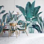 Papel de parede Grupo de folhas verdes