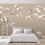 Papel de parede Um casal de pássaros num ramo de árvore