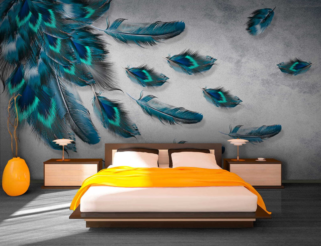 Group of blue feathers Group of blue feathers