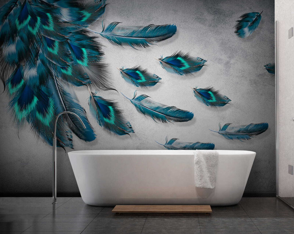 Group of blue feathers Group of blue feathers