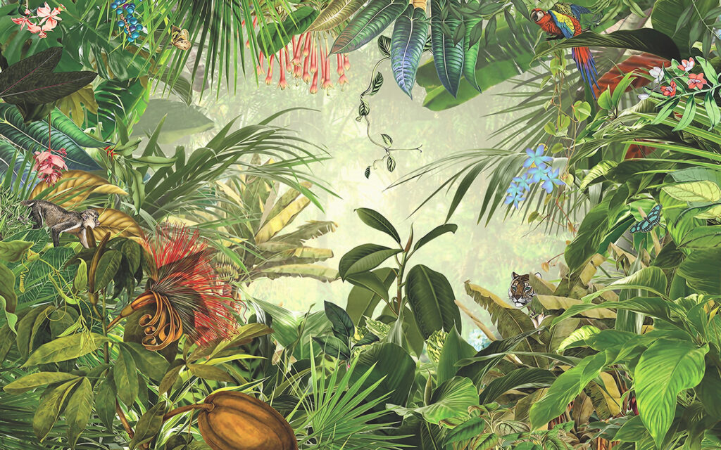 Pintura de uma floresta tropical Pintura de uma floresta tropical